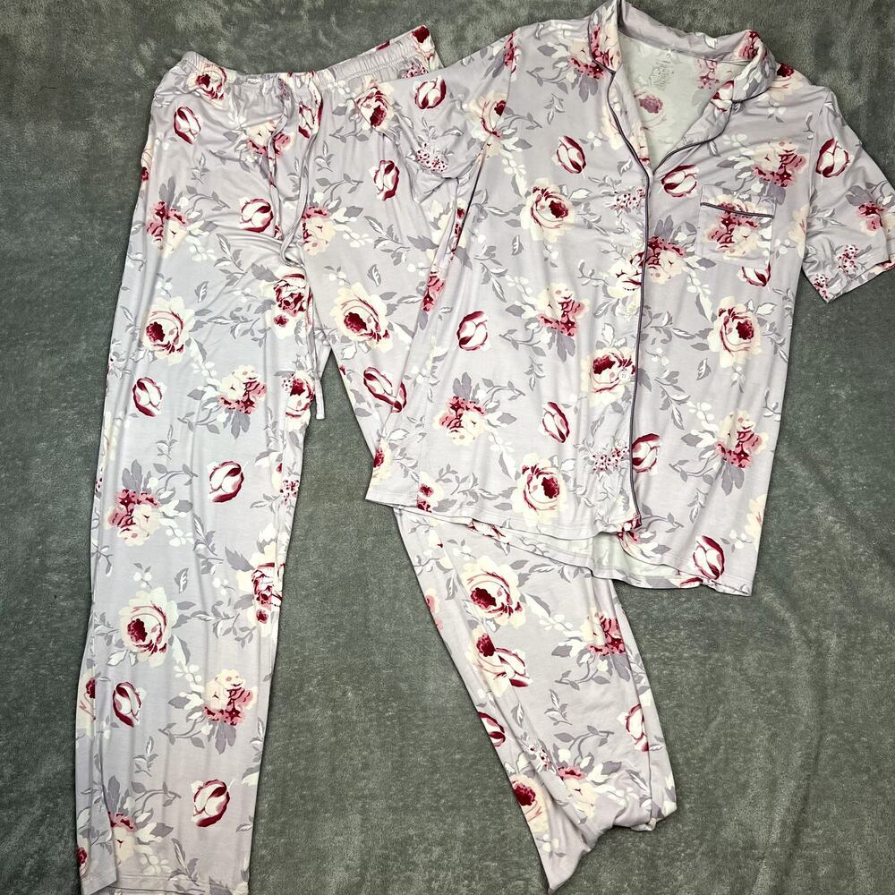 Wiwi Pajama Set Womens M Bambo Viscose Floral Soft Luxe Sustainable Material